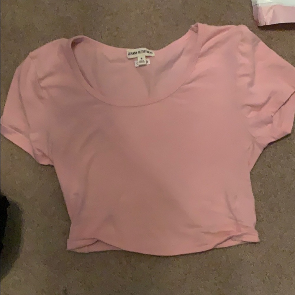 baby pink crop top